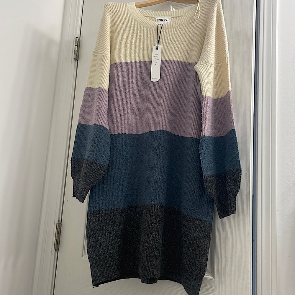 Olivia + Oak  Color Crème Combo Sweater Dress